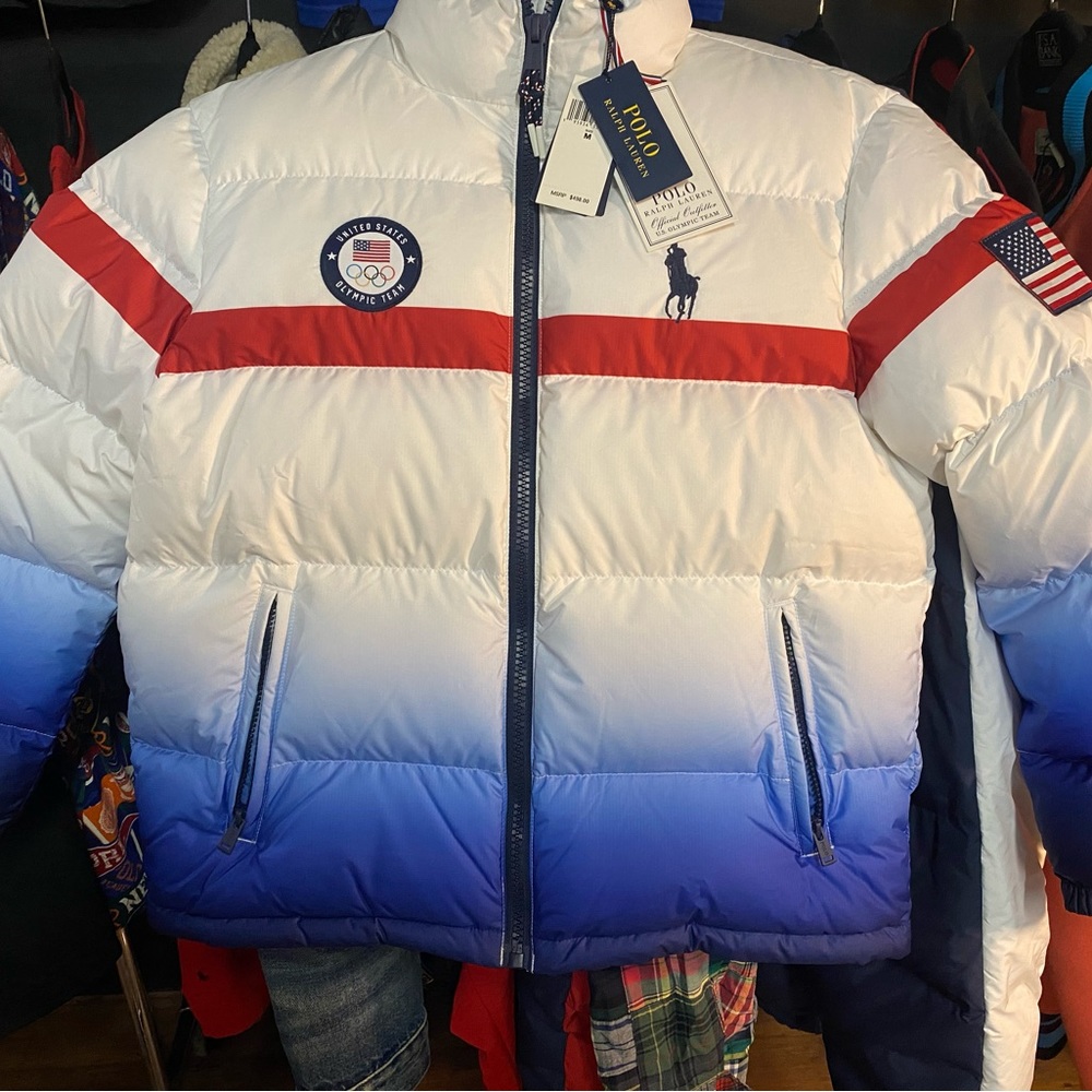 USA Olympic polo coat with hoodie